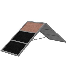 PawHut Dog Agility Equipment Ramp with Non-slip Surface, A-frame, Agility Equipment Ramp for All Breed Dogs, Gray