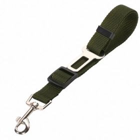 Vehicle Leash Nylon Adjustable Car Seat Safety Belt (Option: Army Green)
