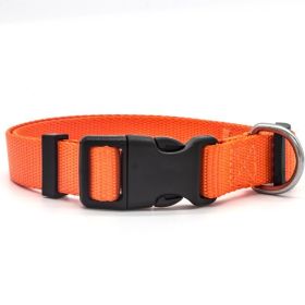 Nylon Buckled Collar (Option: Orange-XS)