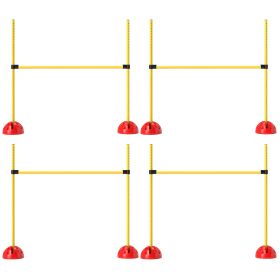 Training Agility Course, 4 Piece Set With 4 Height Adjustable Jumps (Color: Yellow)