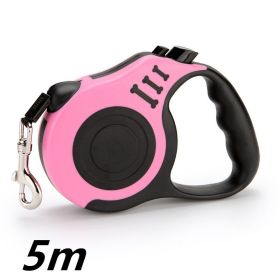 Leash For Small Dog, Automatic Telescopic Traction (Option: Pink-5m)
