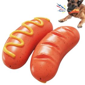PPOKEl Hot Dog! Tough Orange Rubber Chew Toy for Aggressive Chewers (Color: Orange)