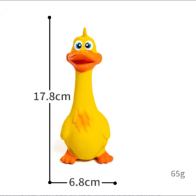 US LOCAL STOCK Hiphoppet Interactive Latex Squeaky Cute Duck Chew Toy (Color: Yellow)