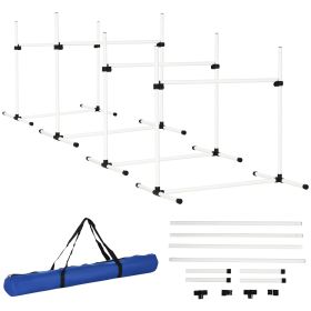 Training Dog Agility Jumping Poles, Height Adjustable (Color: White)