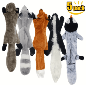 Chew & Squeaky Soft Plush Toy For Medium & Large Dogs - 5 pc. (Option: 5pack)
