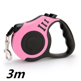 Leash For Small Dog, Automatic Telescopic Traction (Option: Pink-3m)