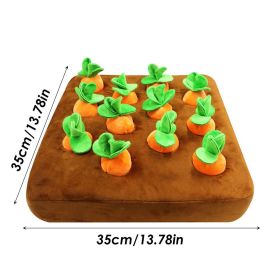 Puzzle Toys Hide and Seek Carrot Farm Toy for Puppy & Large Dogs (Color: 12 Carrots 35x35cm)